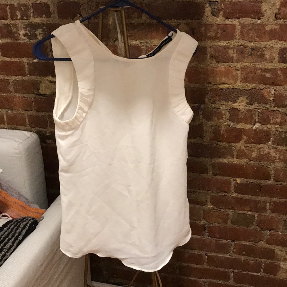 White silk top